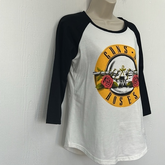 DREAGAL - Guns N Roses Yellow Graphic Black And White Baseball T Small - Picture 4 of 8